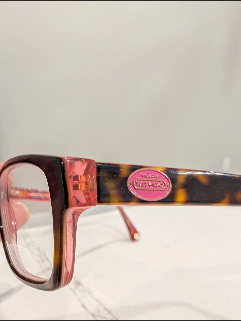 Coach women’s eyeglass frames translucent pink tortoise Eye Wear Classic Coach